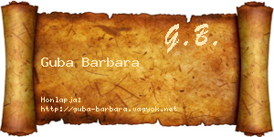 Guba Barbara névjegykártya